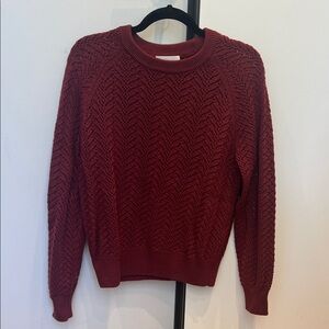 Aritzia Wilfred Burgundy Crew Neck Sweater